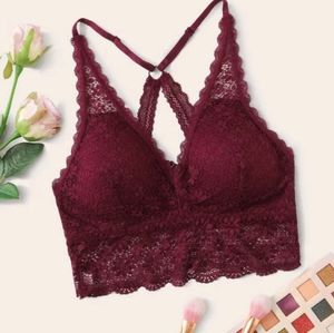Ring Linked Floral Lace Bralette